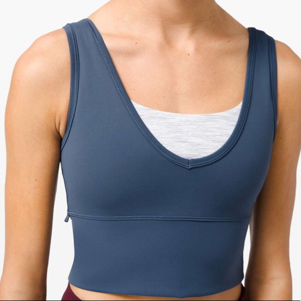 NWT lululemon iron blue power pivot tank